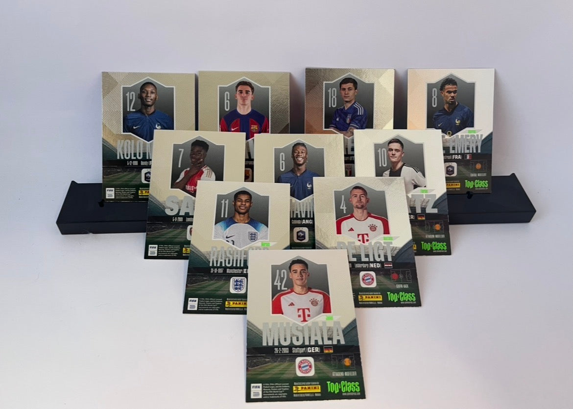 Jamal Musiala, Marcus Rashford, Matthijs de Ligt, Florian Wirtz,Bukayo Saka, Eduardo Camavinga ve diğer kartlar
