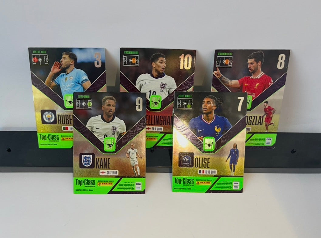Rúben Dias, Jude Bellingham, Dominik Szoboszlai, Harry Kane, Michael Olise kartları